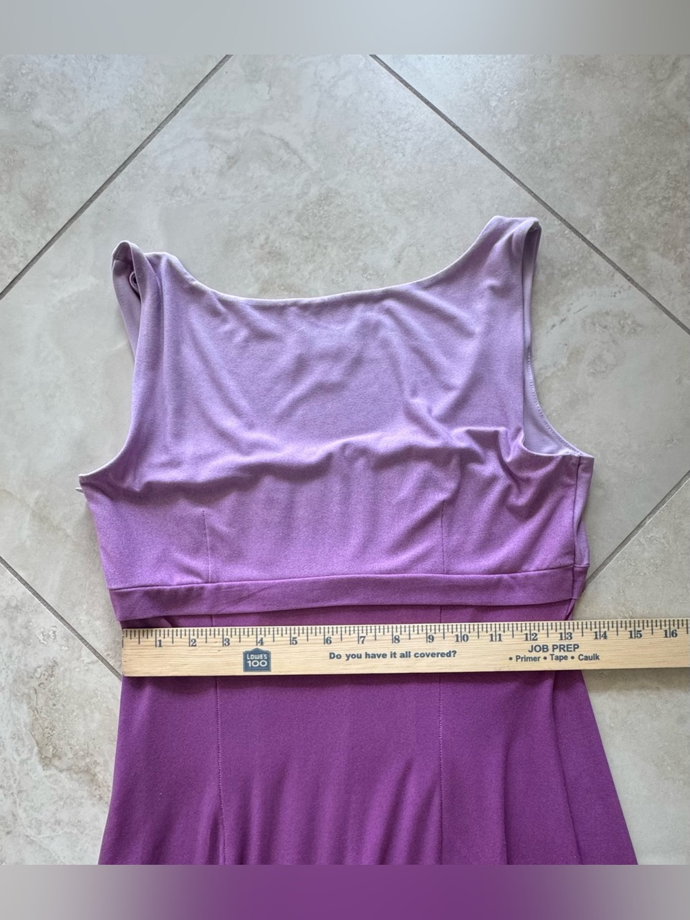 Ann Taylor LOFT Purple Ombre Knit Tank Dress Pleated Scoop Neck Knee Length 6